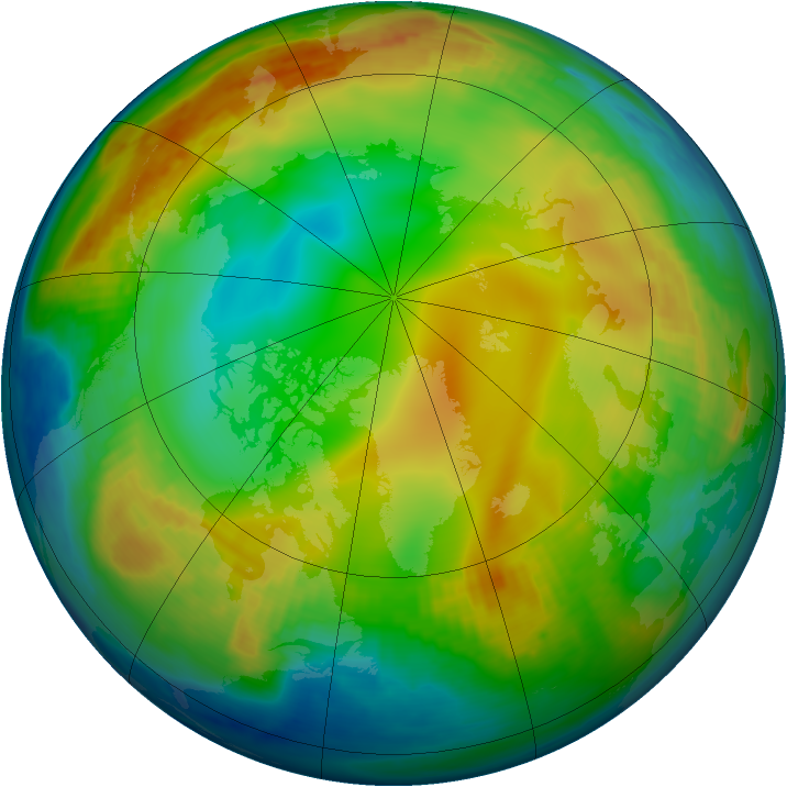 Arctic ozone map for 20 December 2000